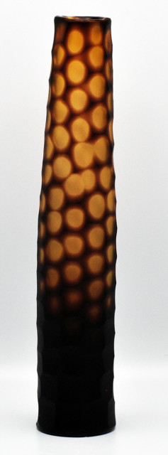 O4HOME + Organisch smal gesneden vaas S, amber-paars